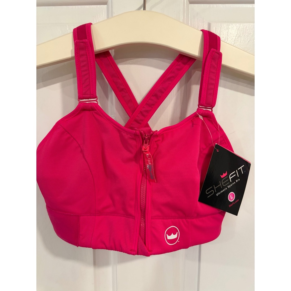 Woman's Shefit Ultimate Sports Bra Size Large Luxe Hot Pink Berry NEW NWT